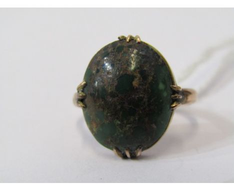 VINTAGE 9ct YELLOW GOLD TURQUOISE RING 