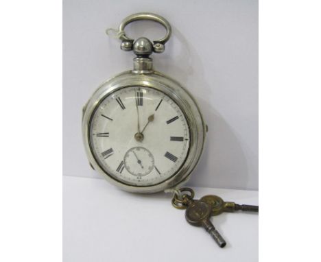 SILVER PAIR CASED POCKET WATCH, good overall condition, movement appears to be in working order 