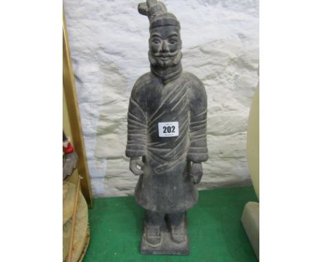 CHINESE SCUPLTURE, Chinese army replica pottery figure of Officer, 17.5" height 