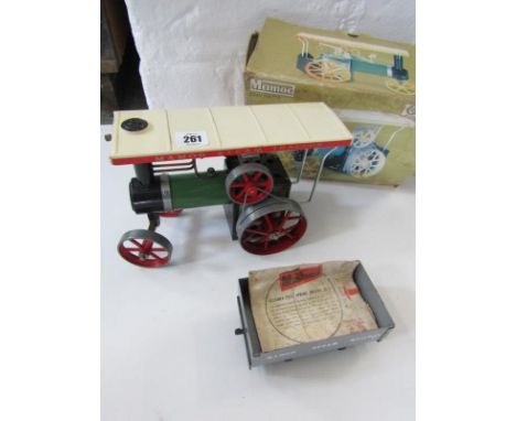 MAMOD, original boxed steam tractor together with a Mamod railway truck 