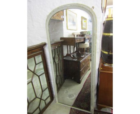 VICTORIAN OVER MANTEL, narrow domed top over mantel, painted frame (requires restoration), 62" height 27" width 