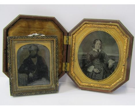 VICTORIAN AMBROTYPE PORTRAIT by Bowman of Glasgow in Union case, together with 1 other ambrotype portrait 