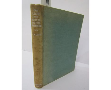 FIRST EDITION, 'The Lion, The Witch and The Wardrobe' 1950  first edition by C. S. Lewis, original cloth faded with remains o