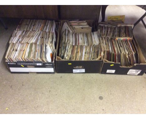 Five boxes of 1950's / 60's 7" single records to include The Beatles, Rolling Stone, Elvis Presley etc. approx 1500