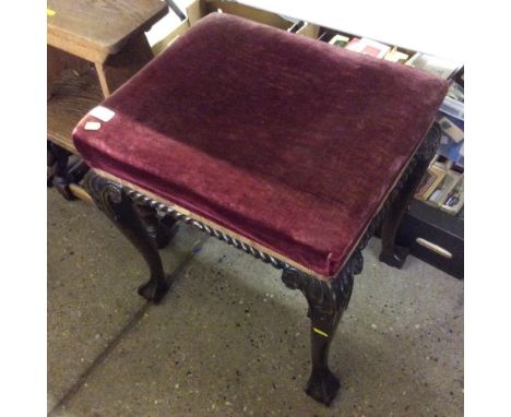A Chippendale style mahogany dressing stool  