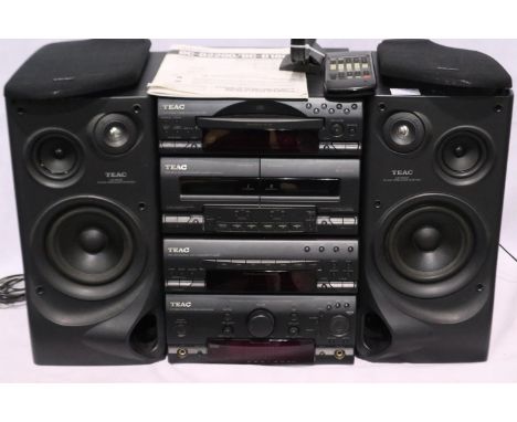 TEAC DC-D2200 compact digital hifi system with speakers, R/C and instructions. All electrical items in this lot have been PAT
