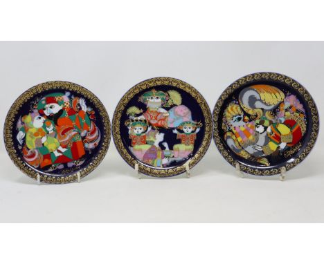 Bjorn Wiinblad for Rosenthal, a pair of cabinet plates from the Aladdin &amp; the Magic Lamp series, and a further example, S