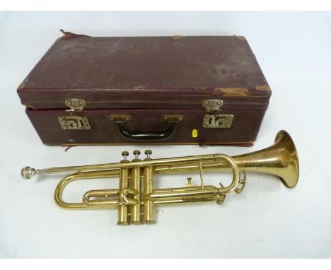 J. R. Lafleur Zenith MKII brass trumpet, serial no. 523338, in fitted case. 