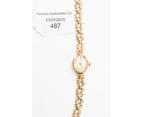 A ladies 9ct bracelet watch 'Rotary' 10.6 grams approx (all in) 