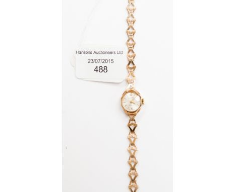 A ladies 9ct gold Rotary bracelet watch 