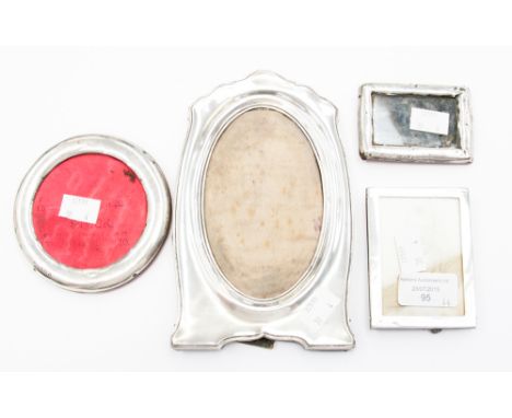 Four silver framed easel photograph frames (4) (s.d)