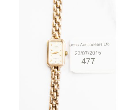 A ladies Rotary bracelet watch, 9ct .375 gold 