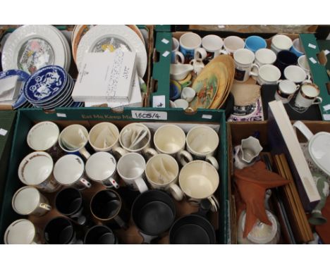 Ceramics to include Spode Milkwood six piece tea service, Commemorative, Royal Copenhagen, mugs, Wedgwood figure, framed Wedg