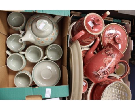 Denby, a Damask part dinner service and tea pot, coffee pot, milk jug, etc (27) (two boxes) 