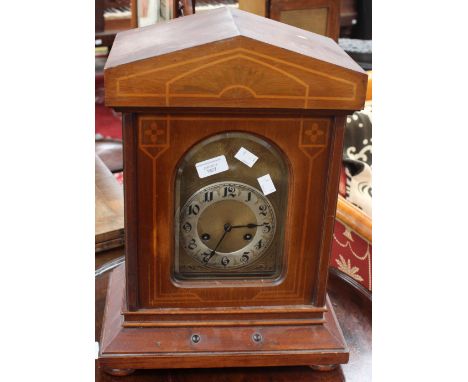 A Georgian revival bracket or table clock, circa 1900-1910, unsigned, the brass mechanism J. Ungans B06 with pendulum and key