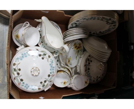 Wedgwood Spring Morning dinner service, tureens, dinner plates, dessert, side plates, gravy boat and stand and Royal Standard