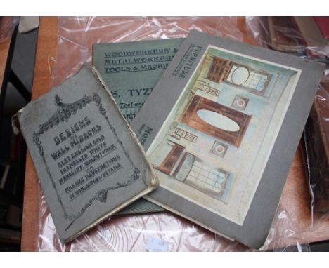 Victorian trade catalogues, designs for wall mirrors, Mortons Furniture (Highbury Place, London) and Tyzak and Son woodworker