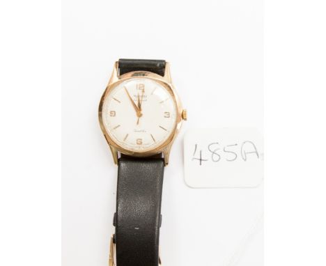 A Rotary gentlemen's wristwatch, with 9ct gold case, Arabic and baton numerals, leather strap 