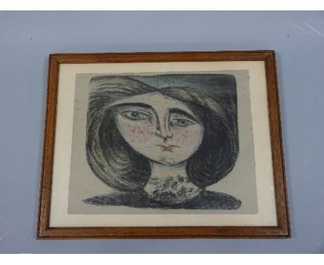 CHARLES GORHAM (1916-1998), Female portrait study, print, approximately 30cm x 37.5cm