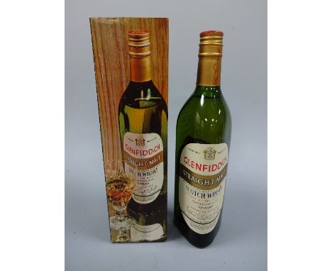 GLENFIDDICH STRAIGHT MALT SCOTCH WHISKY, bottled at the distillery, 26 2/3 flozs, 70% proof, in carton