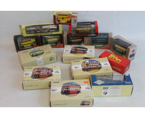 A COLLECTION OF BOXED DIECAST BUSES ETC. to include Corgi Exclusive First Editions, Original Omnibus and Britbus (22)