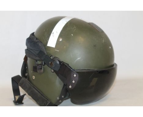 A HELMETS LIMITED R.A.F MK3 PILOT/AIRCREW FLYING HELMET, with tinted visor, inner liner with Ferranti ear cups (dated 1967), 