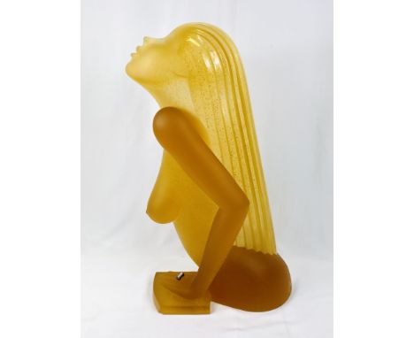 Daum pate de verre pressed glass sculpture designed by Dan Dailey, 60cms, signed to base. Estimate: £500-600