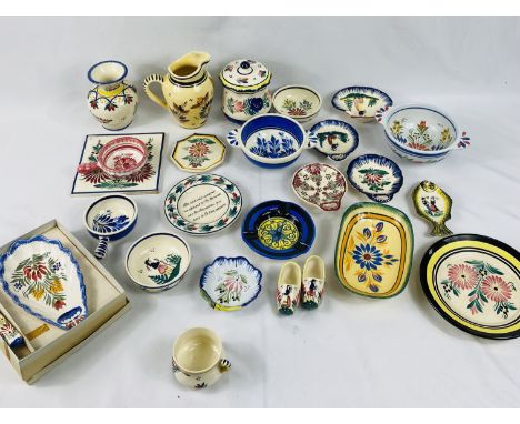 Quantity of Quimper pottery. Estimate £20-40