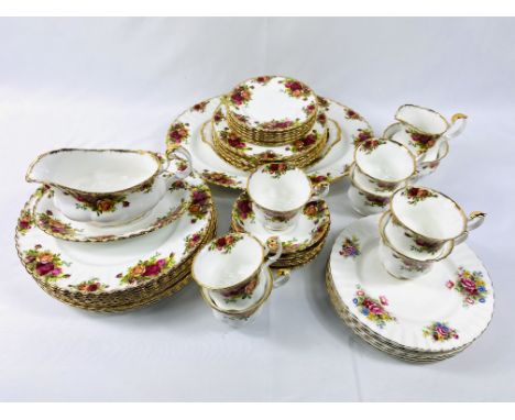 Quantity of Royal Albert Old Country Roses to include a lidded tureen, eight dinner plates, six side plates, seven cups and s