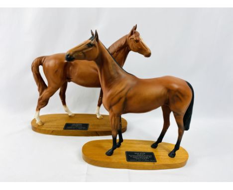 Connoisseur model for Beswick, ceramic horse "The Minstrel", 33cms on base; together with Connoisseur model for Beswick of Re