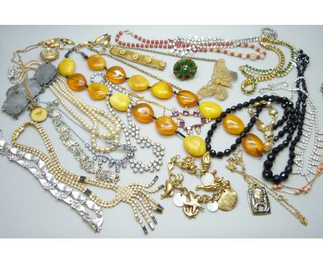 A collection of vintage costume jewellery 