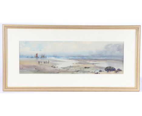 19th/20th century British school, "Sailing Boats from the Sand Dunes" watercolour signed R C de G lower right housed within a