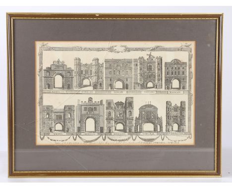 Alexander Hogg & J G Wooding "View of the City Gates as they appeared before they were pulled down, together with the Old Gat