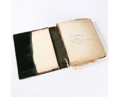 The first page named in pen Charles Fisher, 14 York Place, London, 1859, the album containing numerous comical pen and ink sk