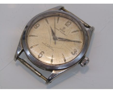 TUDOR: an Oyster "Elegante" stainless steel cased gent's manual wind wristwatch (no bracelet), silvered dial with Arabic quar