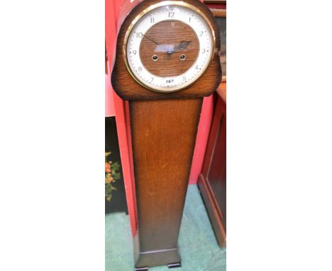 A 1940s Smiths oak grandmother clock