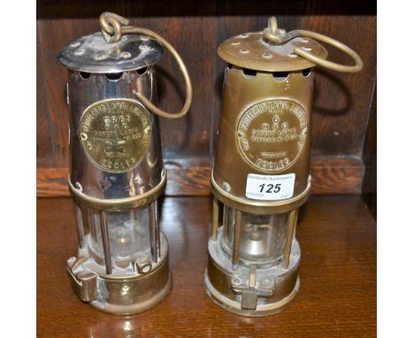 Eccles projector safety lamp; another reproduction miner's lamp (2) 