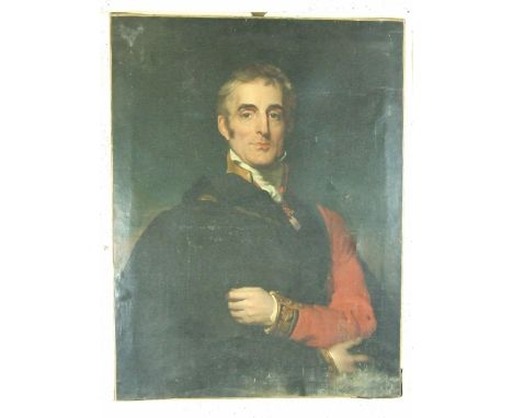 After Sir Thomas Lawrence (1769-1830) PORTRAIT, DUKE OF WELLINGTON IN MILITARY UNIFORM Unsigned oil on canvas, 93 x 70cm, (un