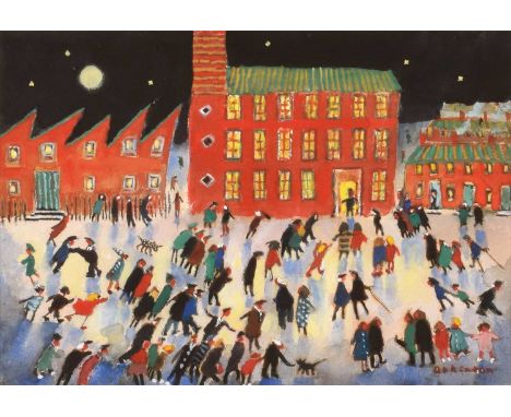 Sue Atkinson (British 1949-2021) "Lighting Up" Signed, titled on artist's label verso, watercolour and gouache.19.5 x 28cm (f