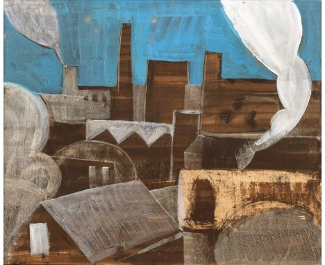 Geoffrey Key (British 1941-) Northern cityscape Signed and dated '71, mixed media.27.5 x 33cm (framed 48 x 54cm)Artists’ Resa