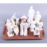 A Royal Worcester white china figure of a standing Turk, an Oriental white porcelain figure of a