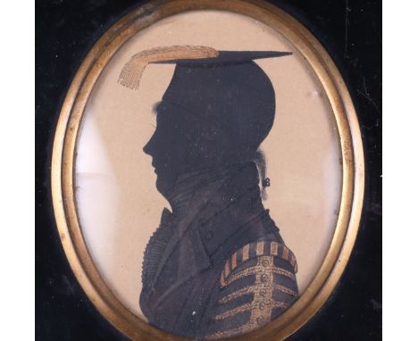 R Harranden: a portrait silhouette of the academic Donato’s O'Brien, 1802, 3 1/2" x 2 1/2", in ebonised frame