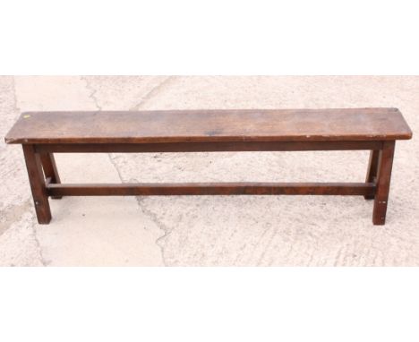 A 19th century oak bench, 65" wide