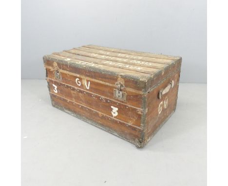 A metal-bound camphorwood trunk. 94x51x62cm. 