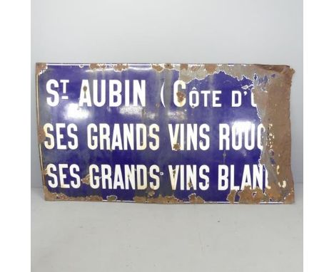 A large vintage French enamelled road sign. 200x112cm.