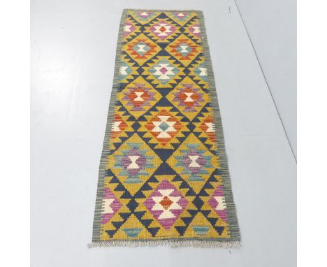 A Maimana Kilim runner. 181x6cm. 