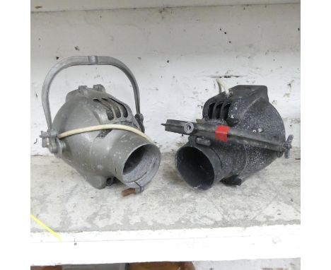 A pair of Strand Electric theatrical light fittings. 29x24x24cm. 
