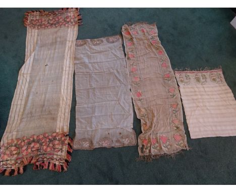 A number of embroidered Runners, Cushion Covers, etc.