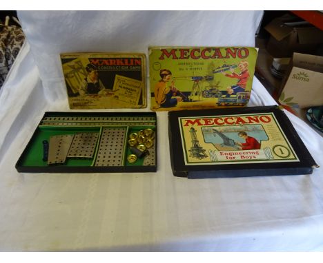A quantity of Meccano including instruction book, Marklin Construction book etc. 