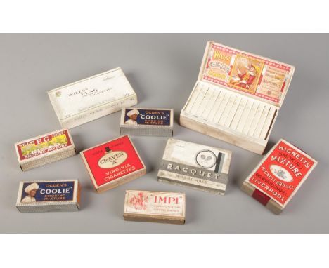 Nine vintage dummy tobacco and cigarette packets, includes Wills's Passing Clouds example.  